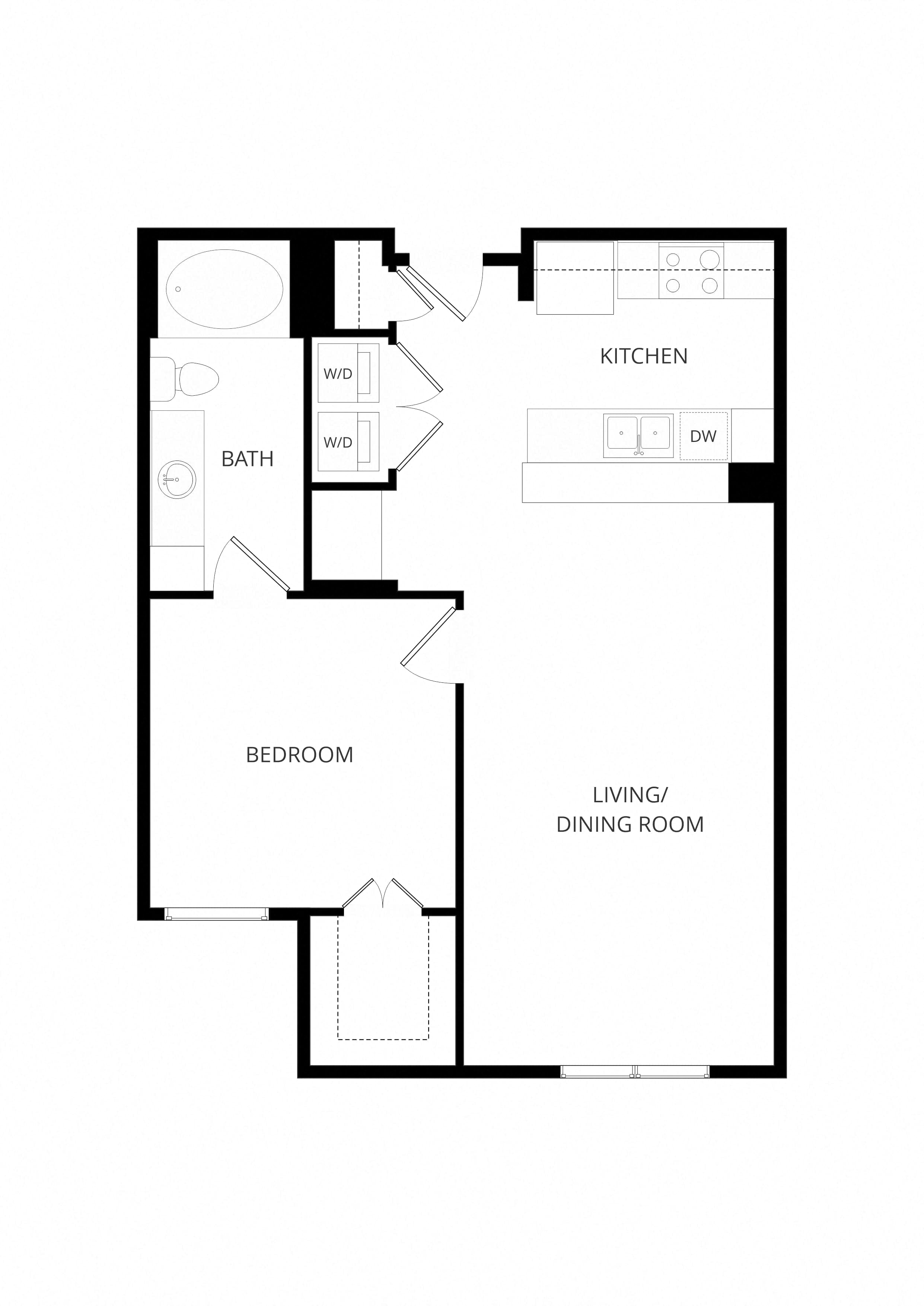 A1_OneBedroom floor plan